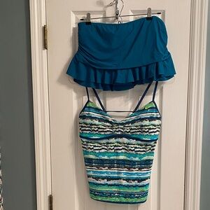 Size 10 La Blanca Swim Skirt with Nike Tankini Top - Very Good Condition
